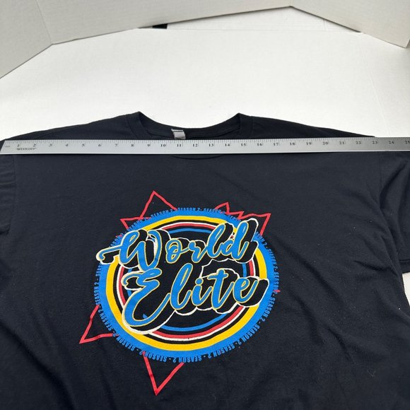 World Elite Season 2 Mens Size XXL Short Sleeve Concert Tee Shirt Black Preowned - Picture 9 of 12